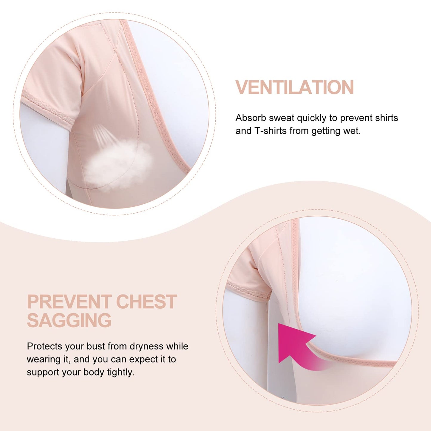 Breathable Underarm Sweat Vest Underarm Sweat Guard Underwear Vest Underarm Washable?Underarm Sweat Pads For Women Girls Ladies Size Beauty and Personal Care DOITOOL