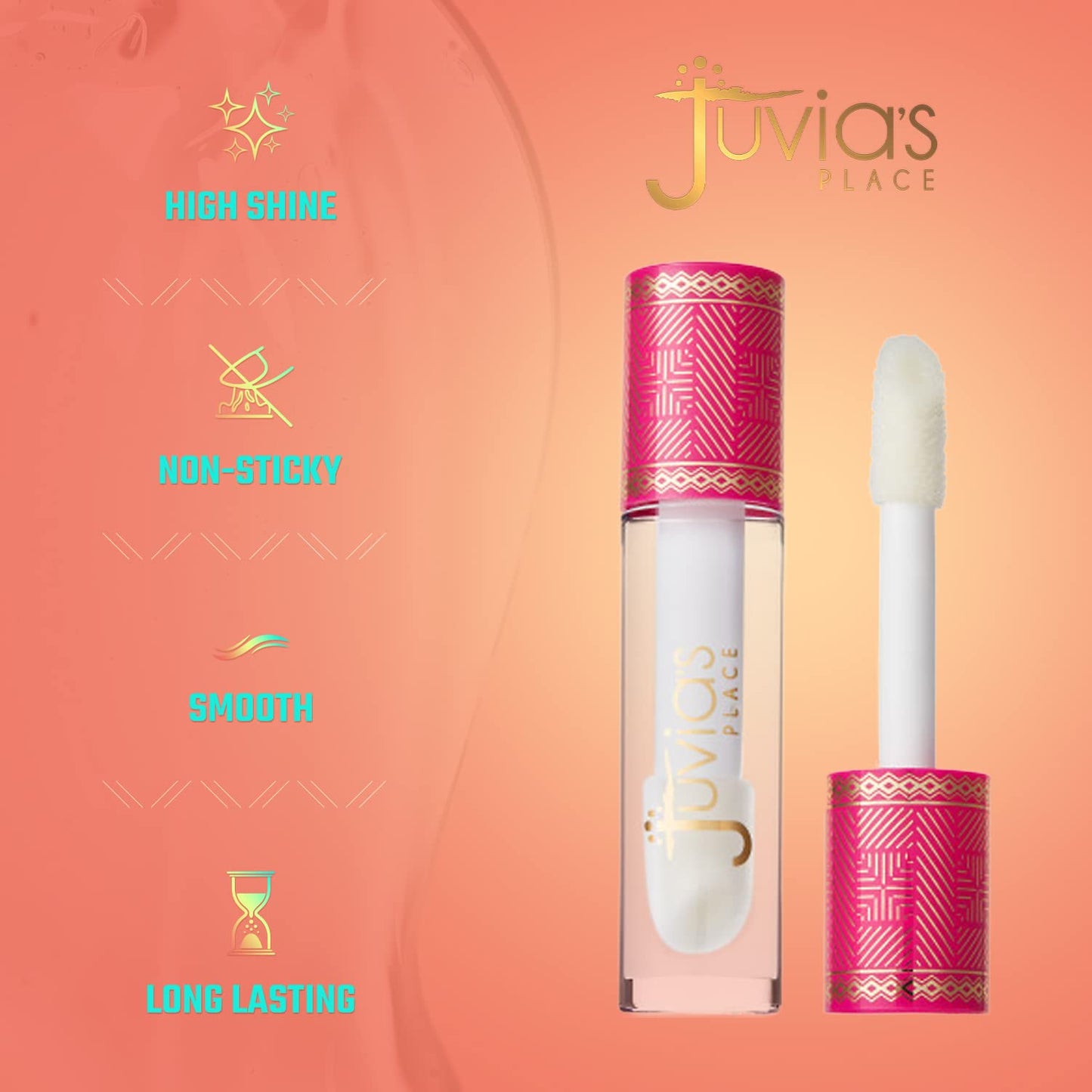 Juvia's Place Lip Gloss Glass It's Glass - Clear, Super Shine,16 oz., Plump, Long Lasting Non-Sticky Luscious High Shine, Glides on Richly Glossy and Beauty & Personal Care Juvia's Place