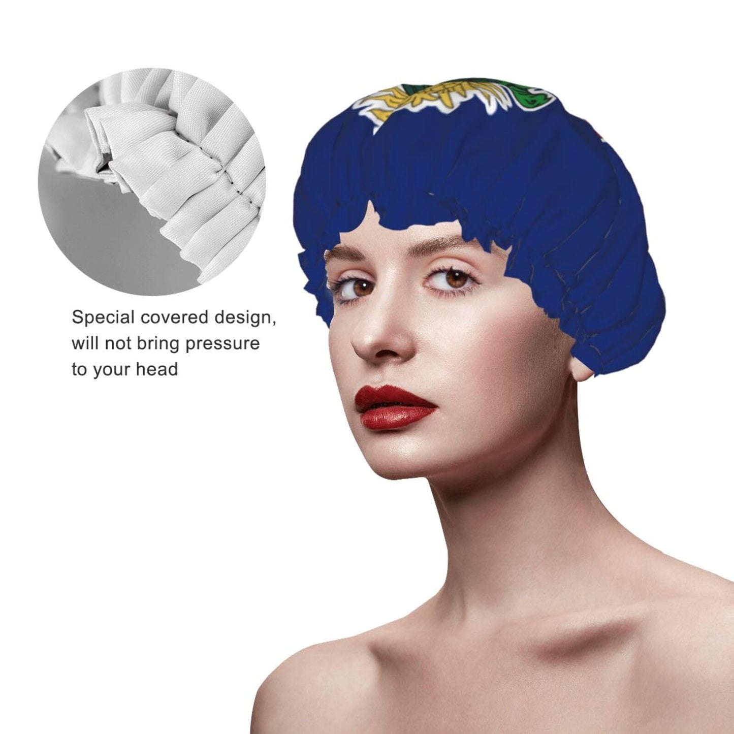 Cayman Islands Flag Prints Shower Cap Double Layer Lined Waterproof Bathing Shower Hat Beauty and Personal Care Hayyett