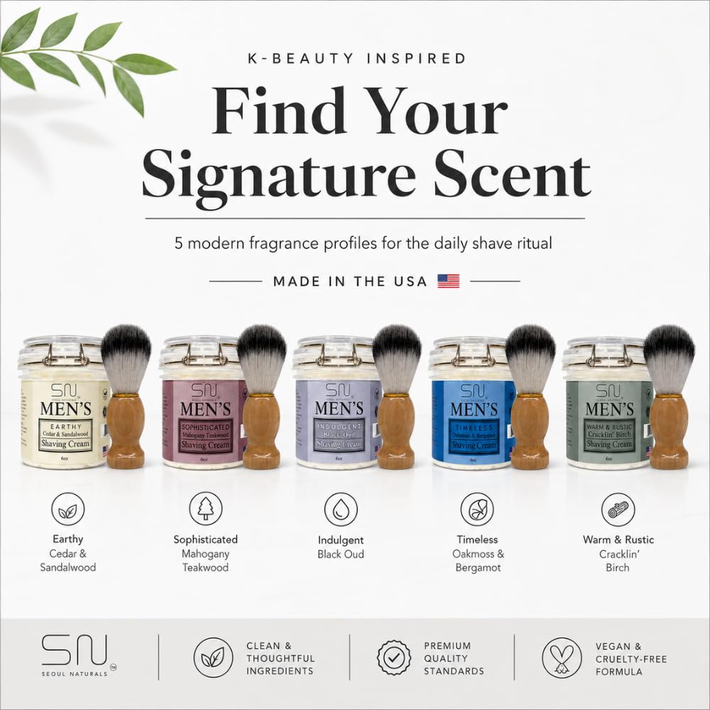 Seoul Naturals Indulgent Black Oud Shaving Cream, k beauty, 6 oz Beauty and Personal Care Seoul Naturals