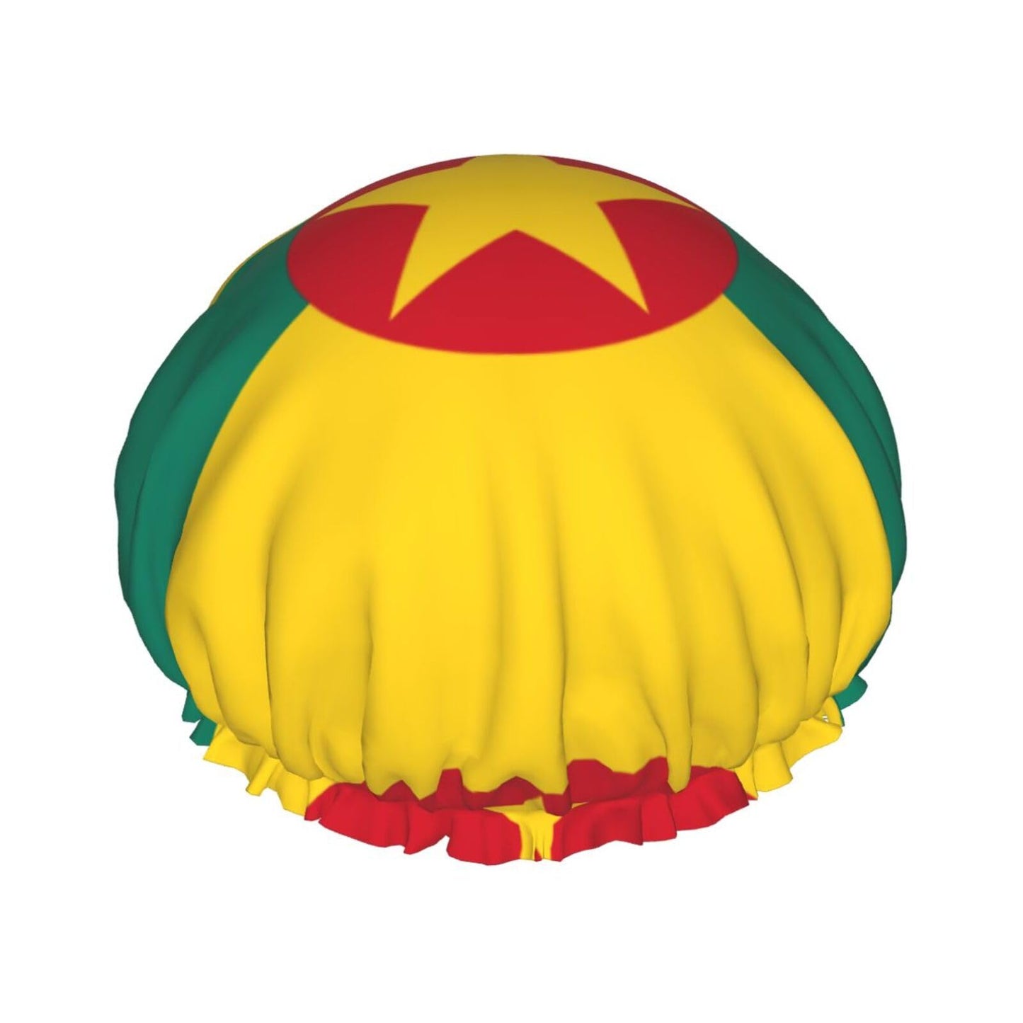 Grenada Flag Prints Shower Cap Double Layer Lined Waterproof Bathing Shower Hat Beauty and Personal Care Hayyett