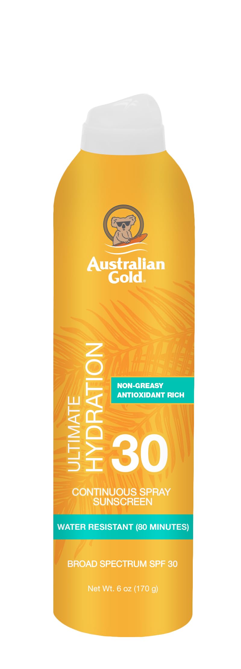 Australian Gold Continuous Spray Sunscreen SPF 30, 6 Ounce Dries Fast Broad Spectrum Water Resistant Non-Greasy Oxybenzone Free Cruelty Free Beauty & Personal Care Australian Gold