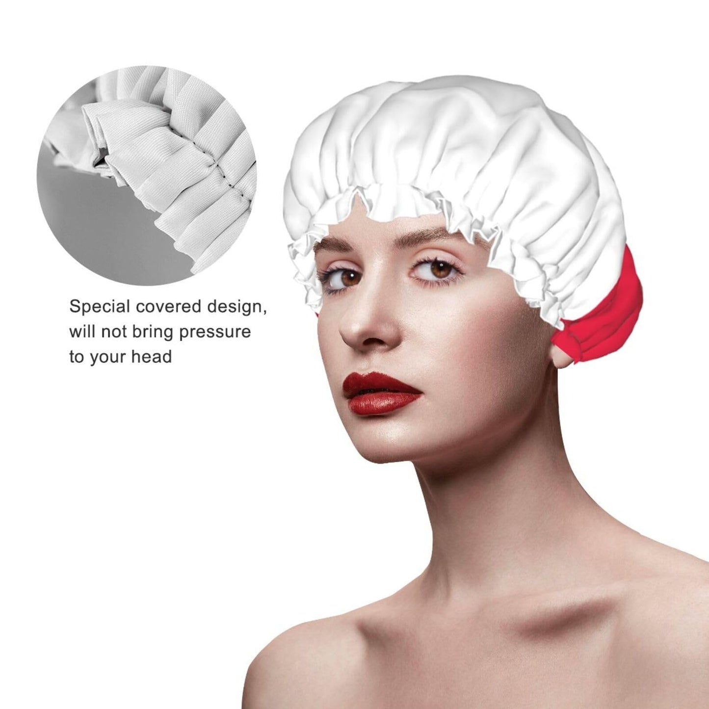 Poland Flag Prints Shower Cap Double Layer Lined Waterproof Bathing Shower Hat Beauty and Personal Care Hayyett