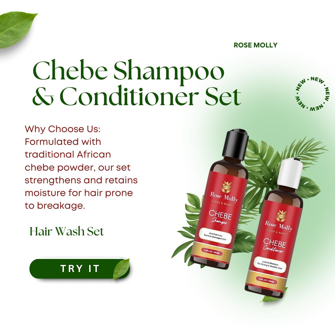 Rose Molly Chebe Shampoo and Conditioner Set, 3.5 fl oz Each Beauty & Personal Care Rose Molly