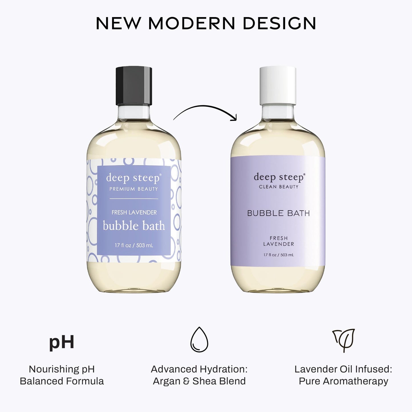 Deep Steep Fresh Lavender Bubble Bath for Women, Hypoallergenic, Clinically Tested, Clean Formula for Sensitive Skin, Sulfate-Free, 17 fl oz Bottle Beauty & Personal Care Deep Steep
