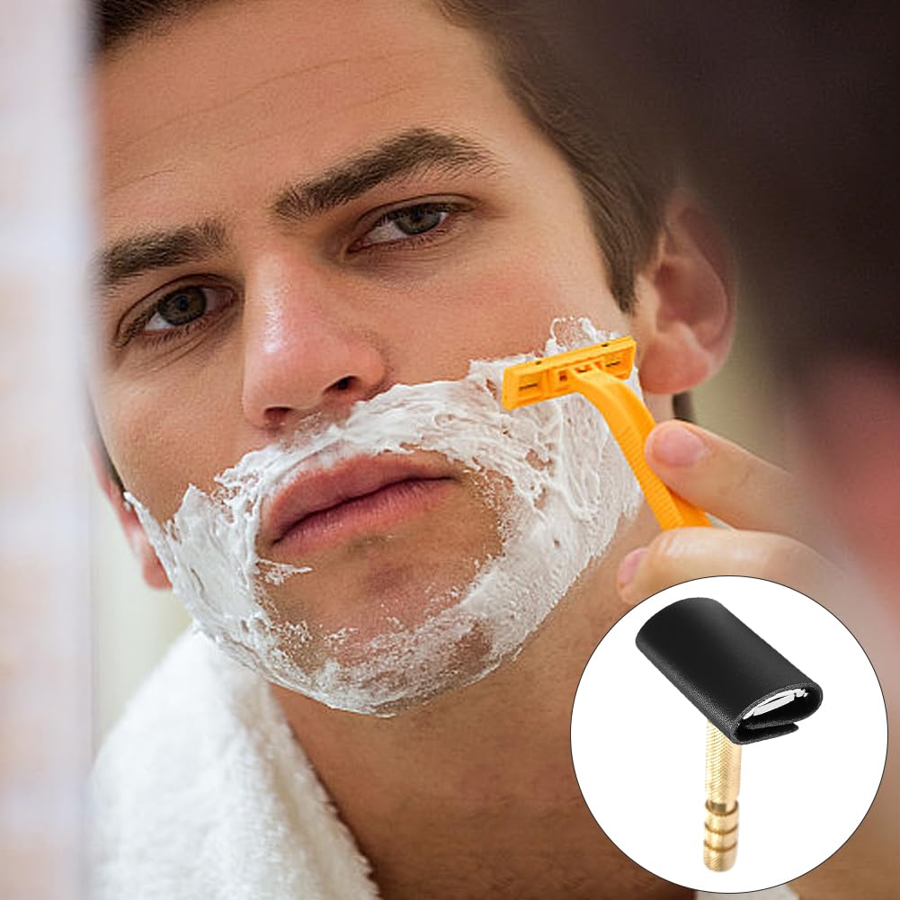 CALFOVERA 3PCS 3.43 x 1.77 Inch PU Leather Razor Head Protecting Cover 3 Colors Double Edge Butterfly Razor Protective Sheath Shaving Travel Blade Beauty and Personal Care CALFOVERA