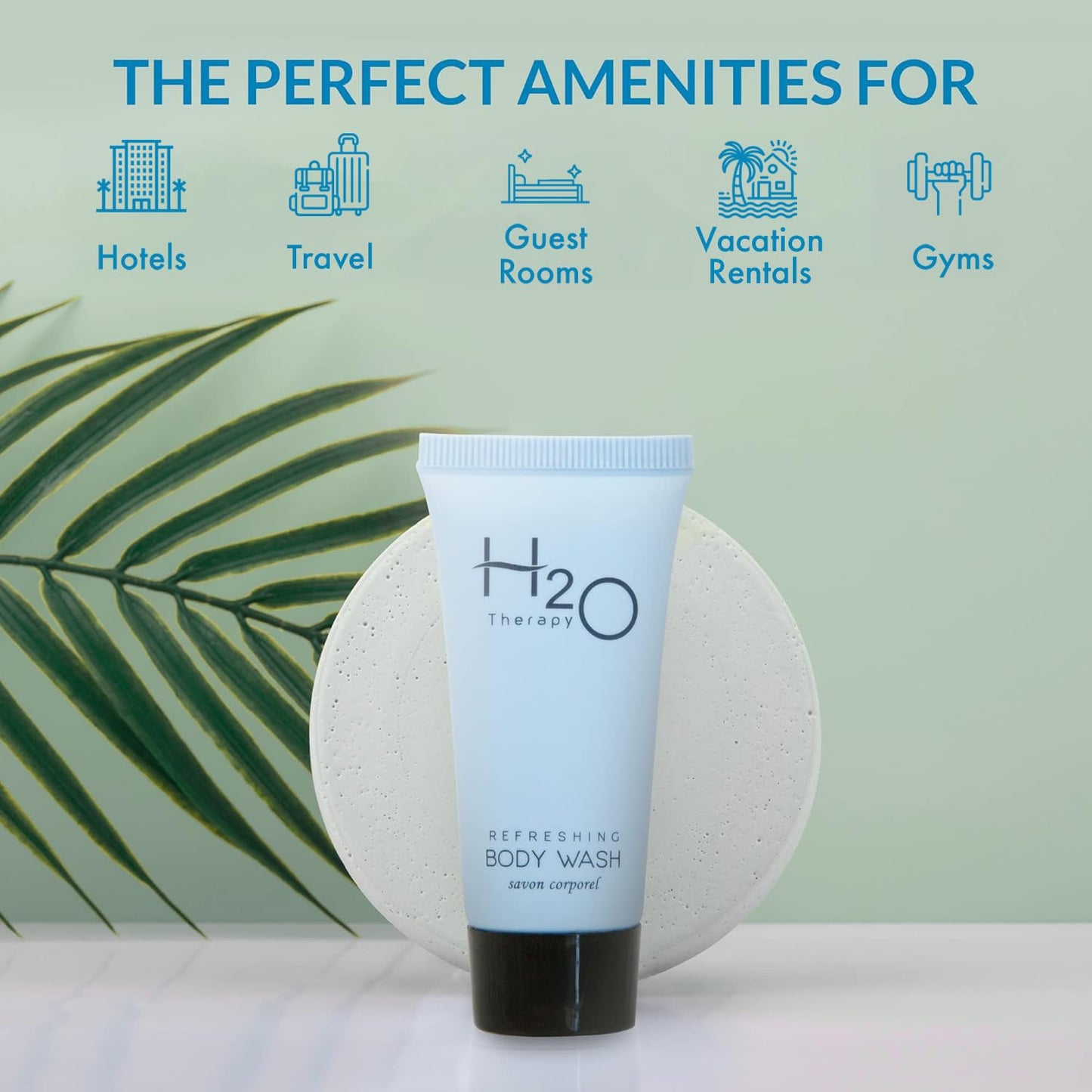 Travel Size Hotel Body Wash 20 Count 0.85 oz Bottles Guest Amenities for Hotels Vacation Rentals and Short Term Rentals Paraben Free Green Tea Scent Beauty & Personal Care H2O Therapy