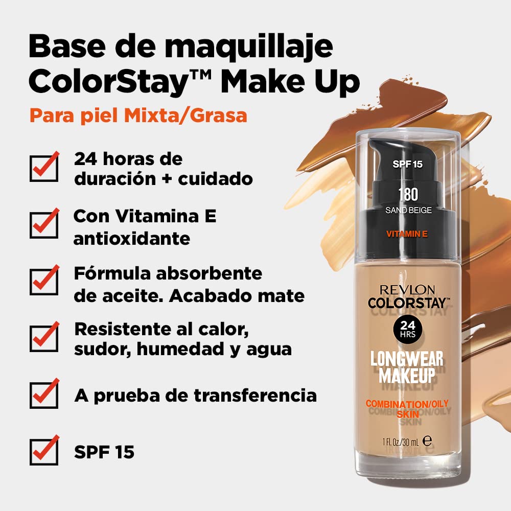 Revlon Colorstay Make Up Combination Oily Skin 350 Rich Tan 30ml Beauty & Personal Care REVLON