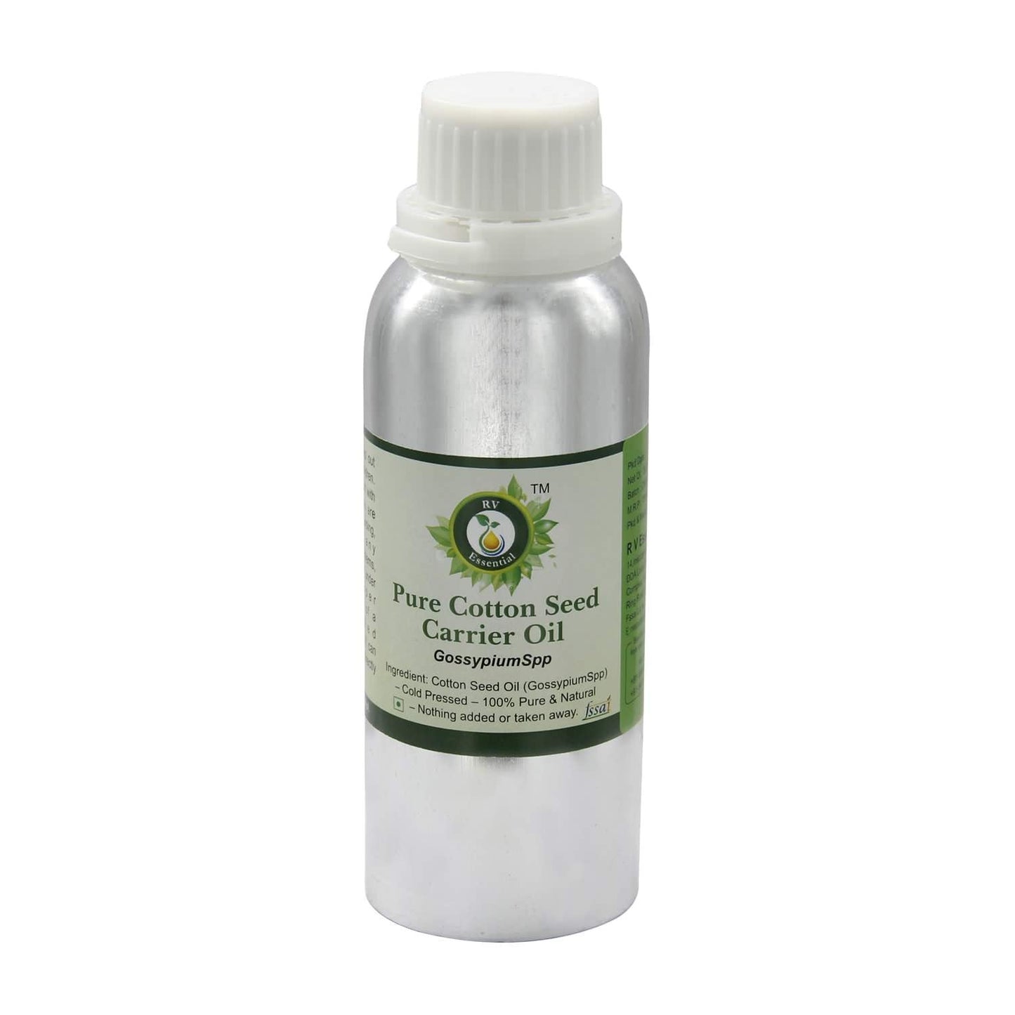 R V Essential Pure Cotton Seed Carrier Oil 1250ml (42oz)- Gossypium Spp (100% Pure and Natural Cold Pressed) Beauty and Personal Care R V Essential