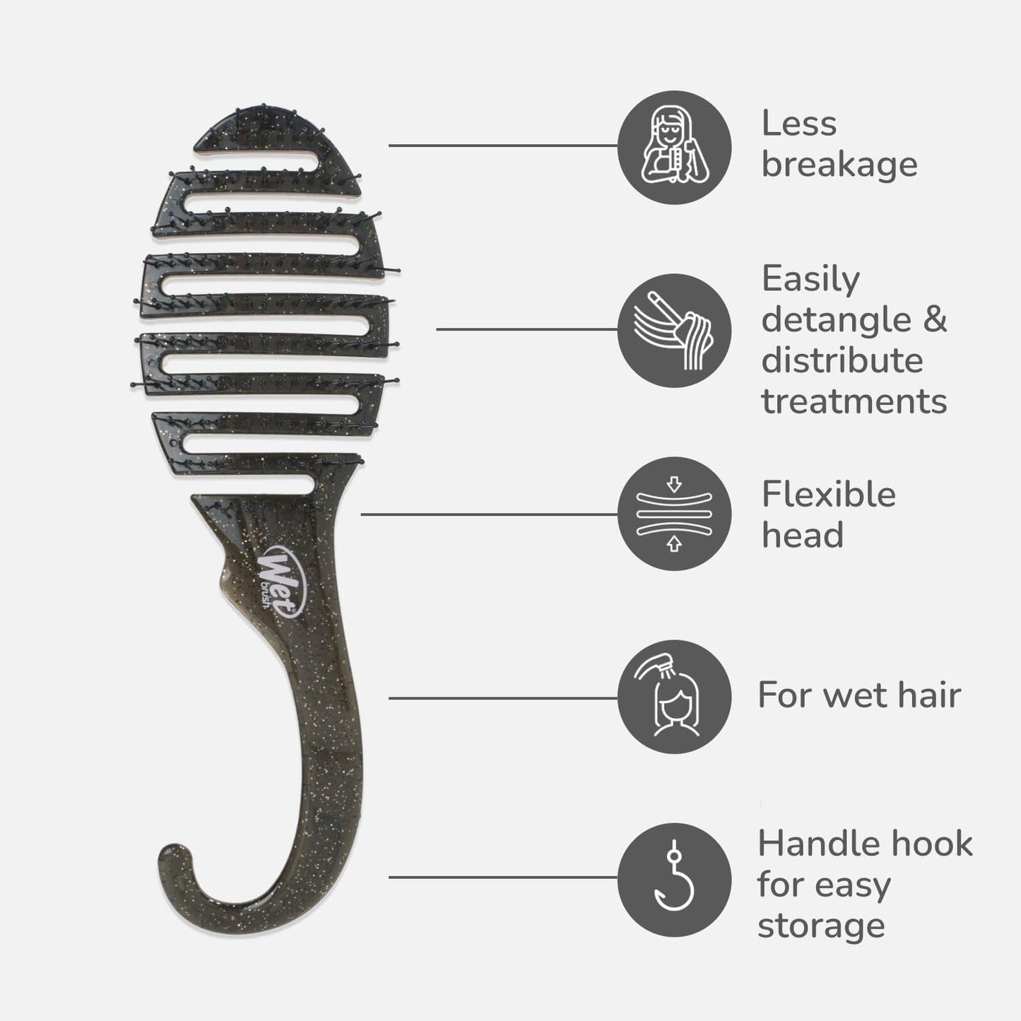 Wet Brush Shower Hair Brush Detangler - Exclusive Ultra-soft IntelliFlex Bristles - Minimizes Pain And Protects Against Split Ends and Breakage - Comb Beauty & Personal Care Wet Brush