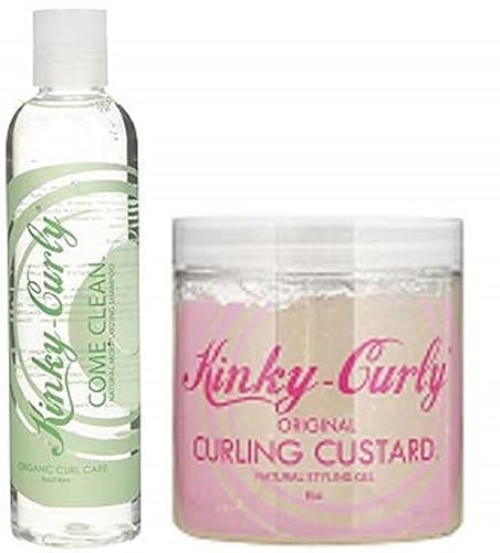 Kinky Curly Hair Care - Custard 8oz & Shampoo 8oz Beauty & Personal Care Kinky Curly