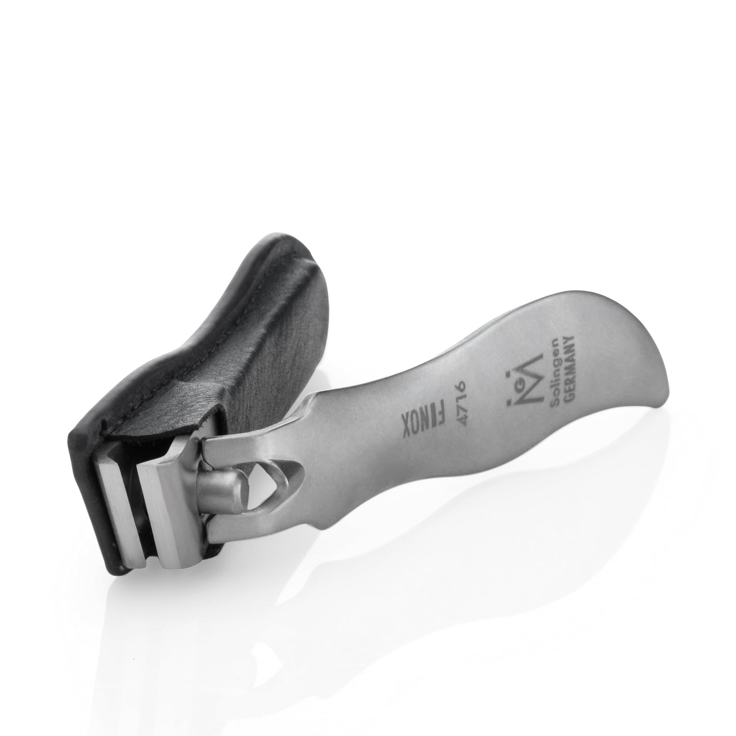 GERmanikure Economy Nail Clipper in Leather Case, Ethically Made in Solingen Germany, Angled Edge for Fingernails & Ingrown Toenails Black Large Beauty & Personal Care GERmanikure
