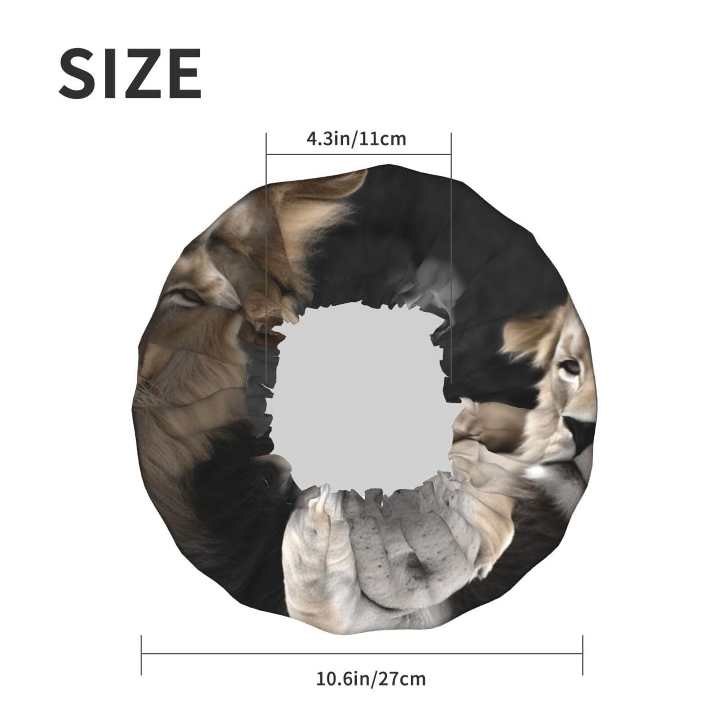 Male and Female Lions Shower Cap for Women Men Large Reusable Shower Bonnet Double-Layer Waterproof Bath Caps Elastic Band Hair Hat for All Beauty and Personal Care BWLHJKE