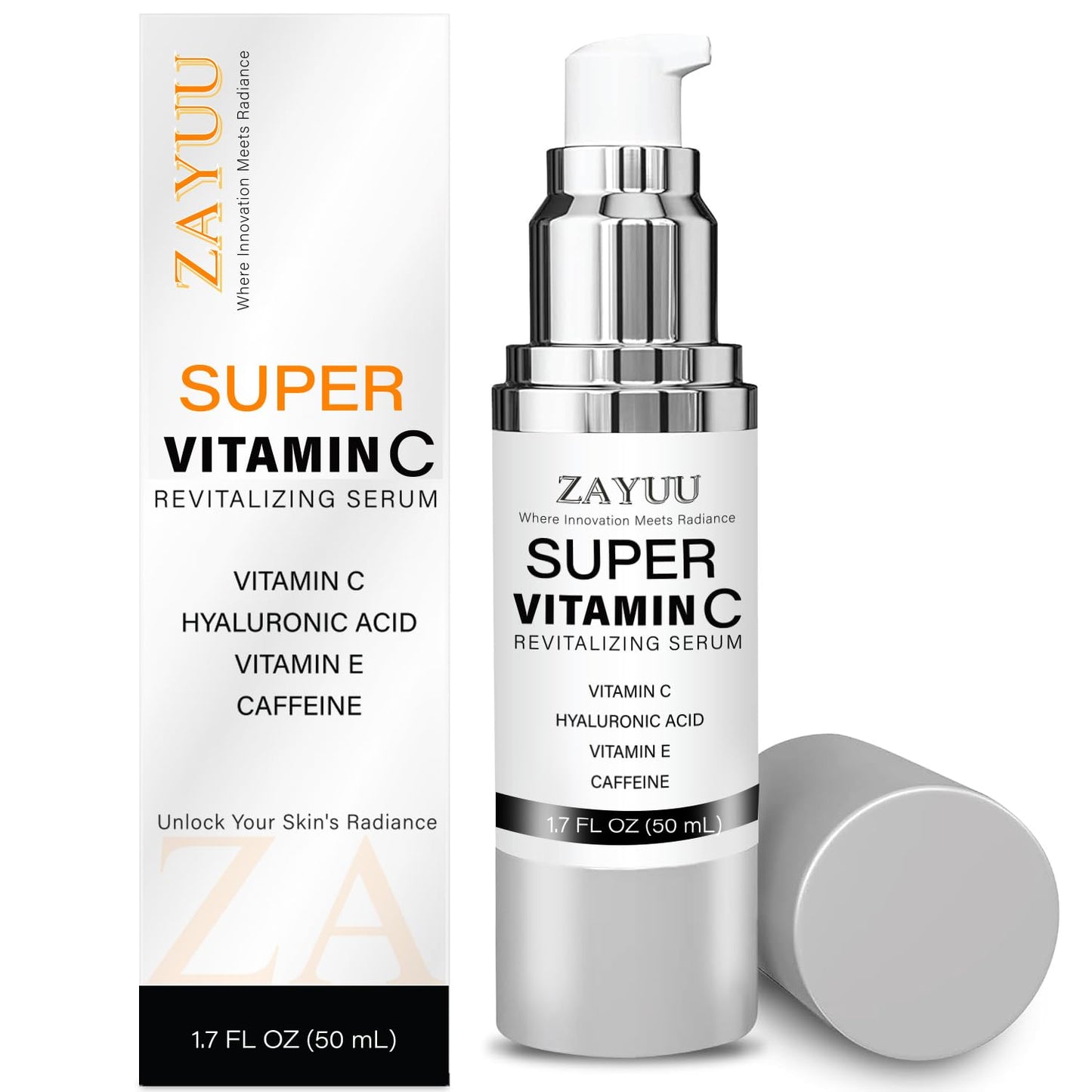 Super Vitamin C Face Serum for Mature Skin: Hydrating Brightening Formula - Vitamin C, Hyaluronic Acid, Vitamin E, Caffeine - Face Lift Serum Beauty & Personal Care ZAYUU