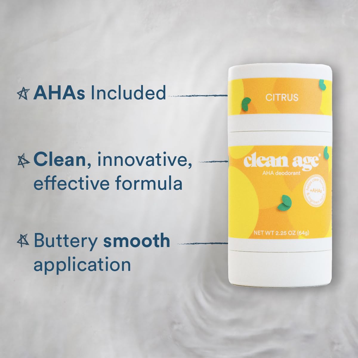 Clean Age Aluminum Free Deodorant, Citrus Scent, 2.25oz 1 Pack, Teen Deodorant for Boys and Girls, Paraben Free, No Aluminum for Sensitive Skin, Beauty and Personal Care CLEAN AGE