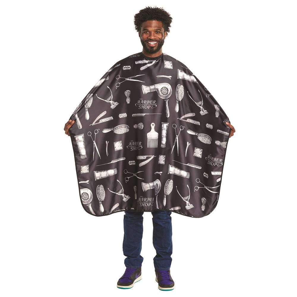 Scalpmaster Barber Print Styling Cape Snap Closure CA-4141 Beauty & Personal Care Scalpmaster