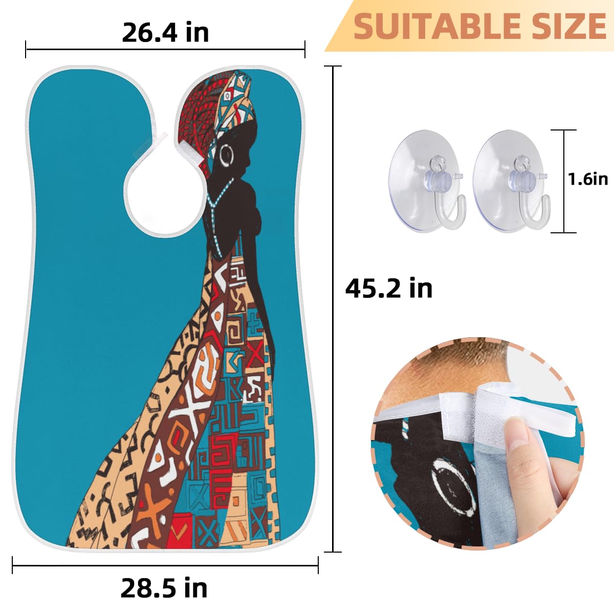Hsnar Women African Ethnic Beard Apron Gifts for Men Beard Trimming Catcher Bib Non-Stick Beard Cape for Shaving and Trimming Beauty and Personal Care Hsnar