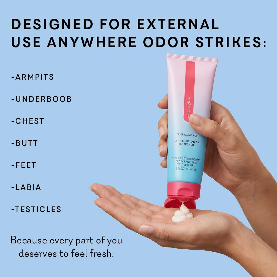 Pure Romance No Funks Given Whole Body Deodorant, Up to 24 Hour Odor Control, 3 Ounces Beauty and Personal Care Pure Romance