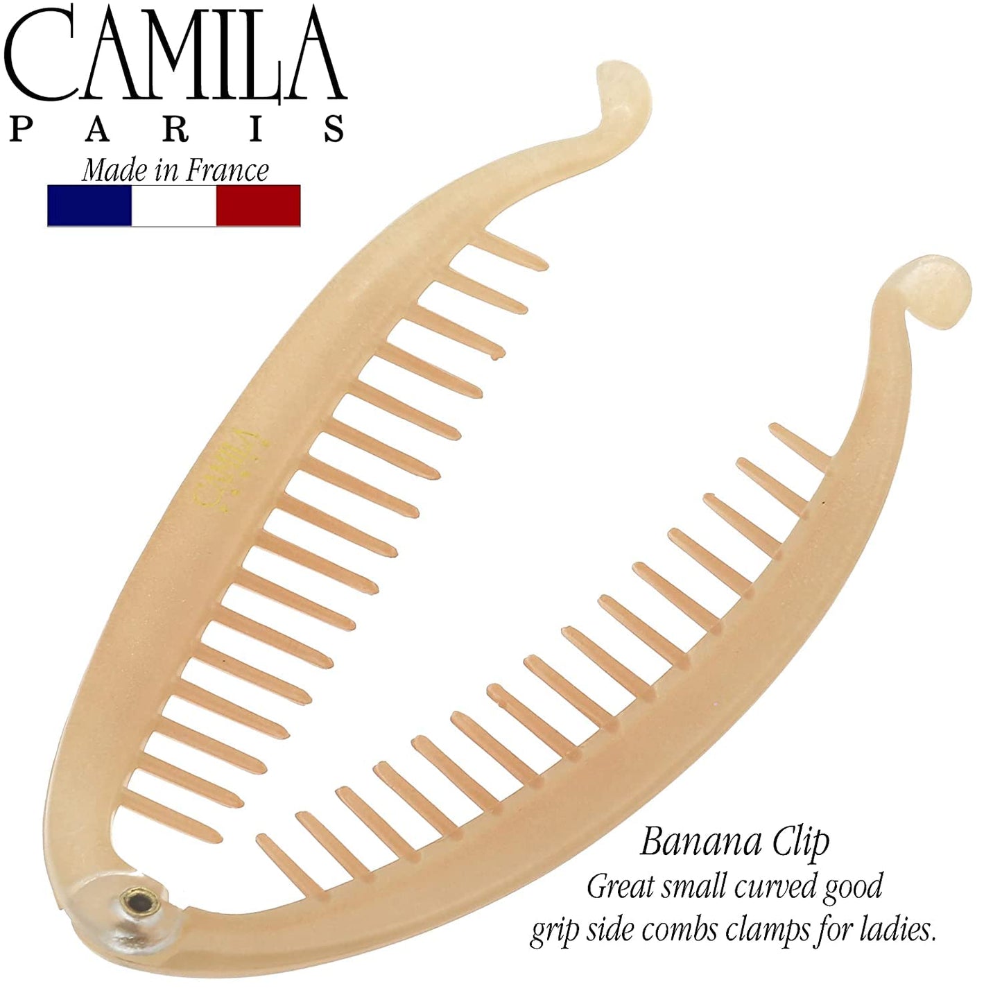 Camila Paris CP3133 2 Pack French Banana Clip Hair Comb Classic Girls Updo Flexible Ponytail Holder Interlocking Banana Combs, Fashion Durable Styling Beauty & Personal Care Camila