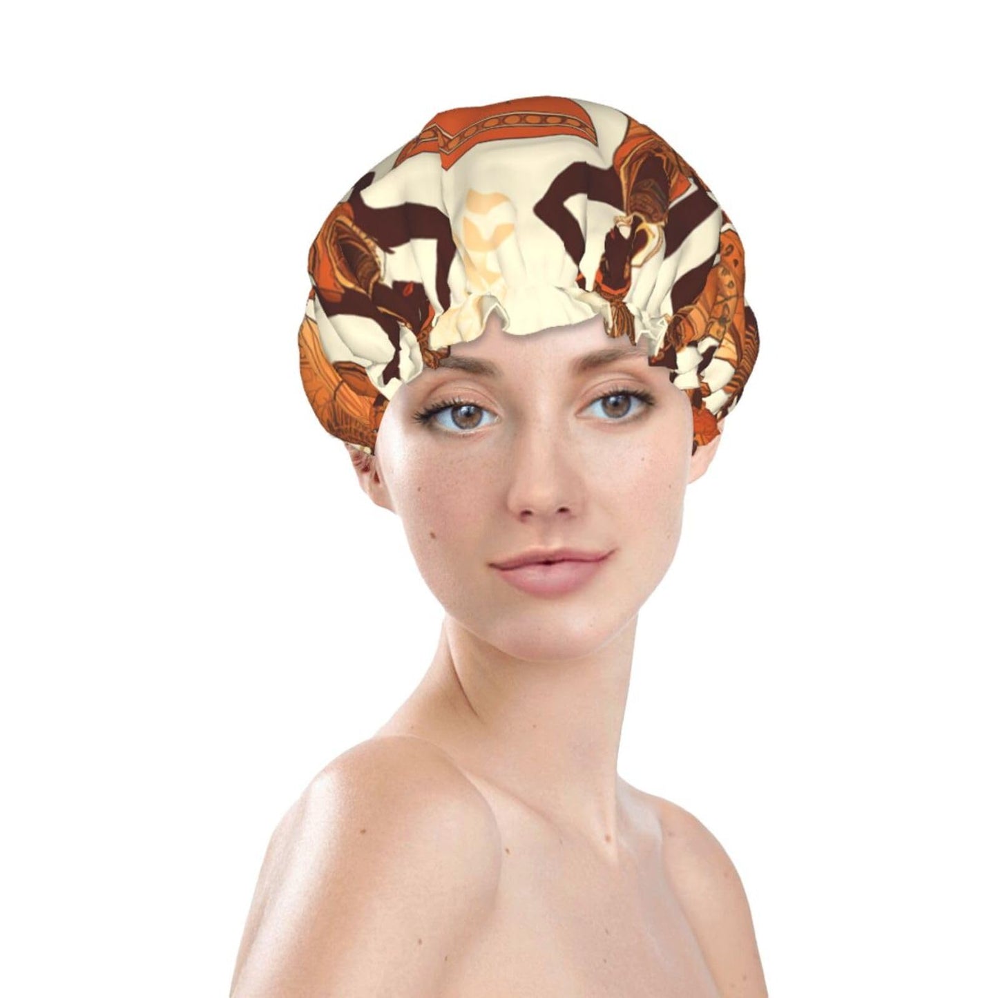 African Tribal Woman Shower Cap For Women Reusable Double Layers Bathing Bath Cap Hair Caps Waterproof Elastic Band Ladies Spa Salon Shower Hat Hair Beauty and Personal Care GDSHJKLW