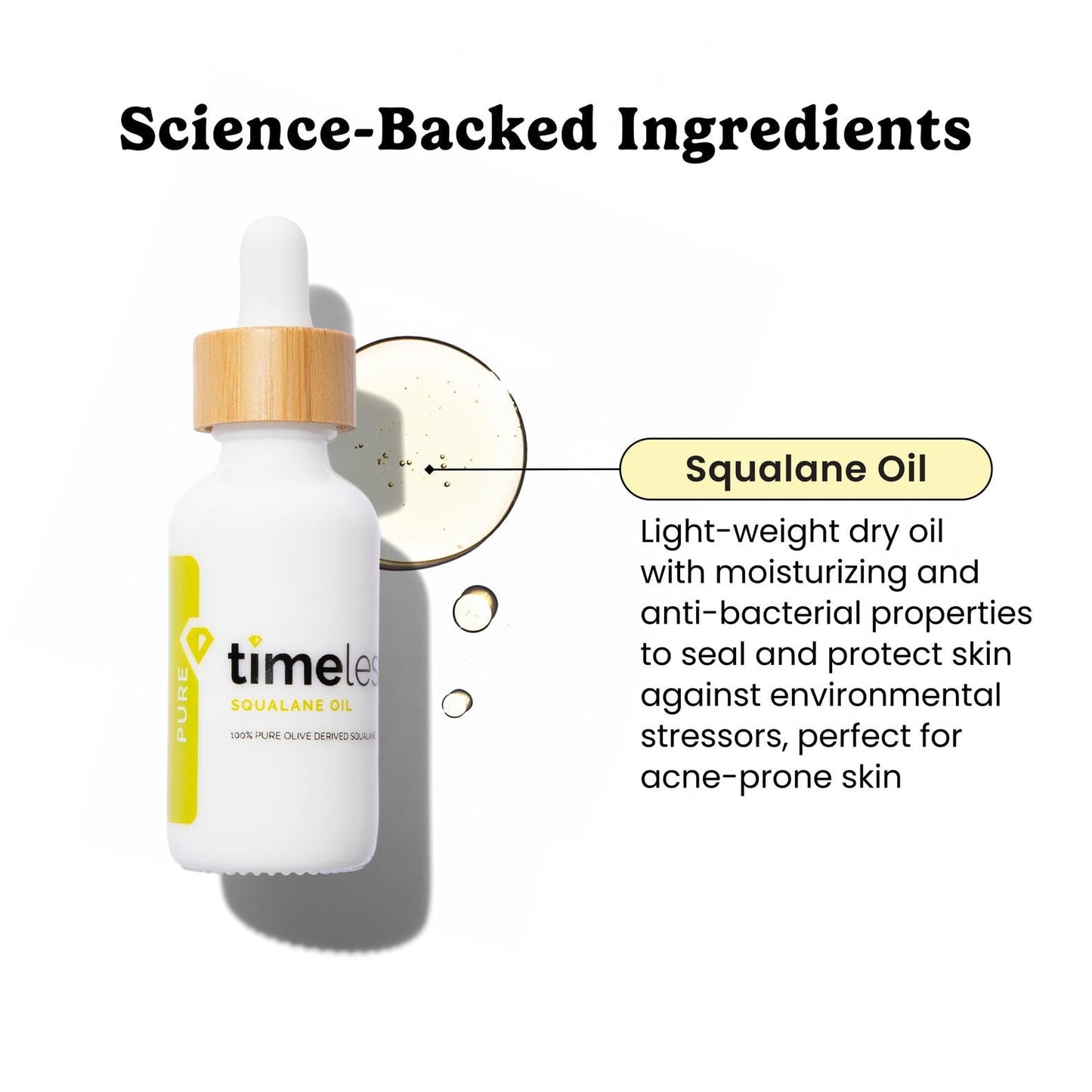 Timeless Skin Care Squalane Oil 100% Pure - Plant-Based Face Oil - Fragrance-Free - For Dry Skin - Moisturizing - 1 oz Beauty & Personal Care Timeless Skin Care