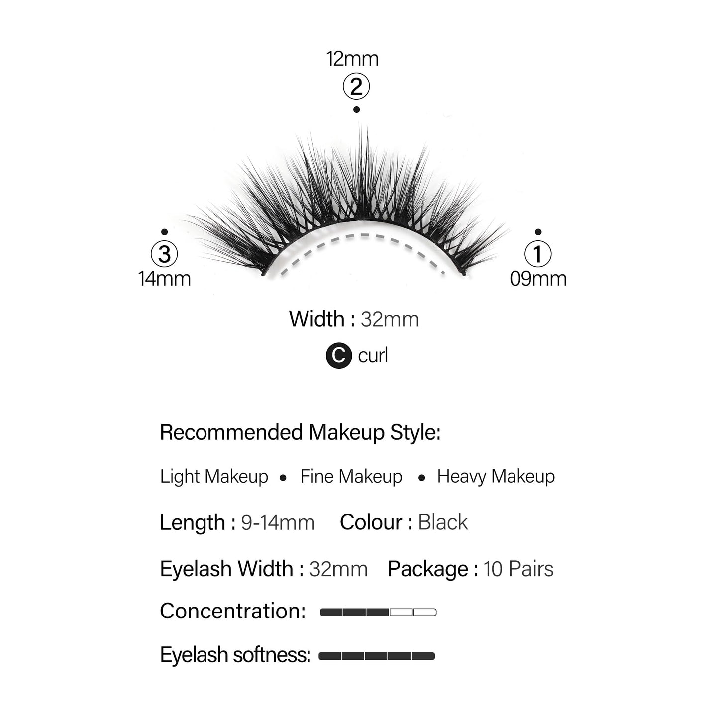 Happy Heartbeat 3D False Eyelashes Spiky Wispy Natural Cat Eye Manga Fluffy Soft Faux Mink lashes Reusable Short Fake Lashes 10 Pairs(H2) Beauty & Personal Care Happy Heartbeat