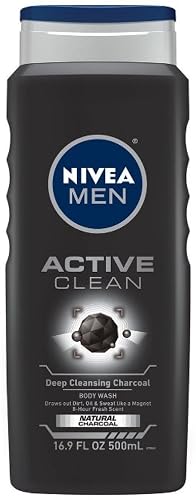 NIVEA FOR MEN Body Wash Active Clean 16.9 oz (Pack of 12) Beauty & Personal Care NIVEA MEN