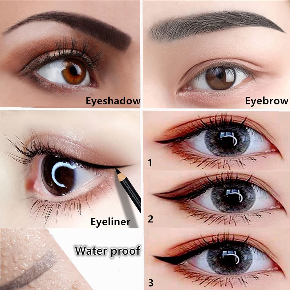 Go Ho 6 PCS Eyebrow Eye Liner Pencil Set,Easy to Color Sweatproof Eye Brow Pencil,Professional Long-lasting Eyeliner Gel Makeup Brow Tint Pen,3 Beauty & Personal Care Go Ho