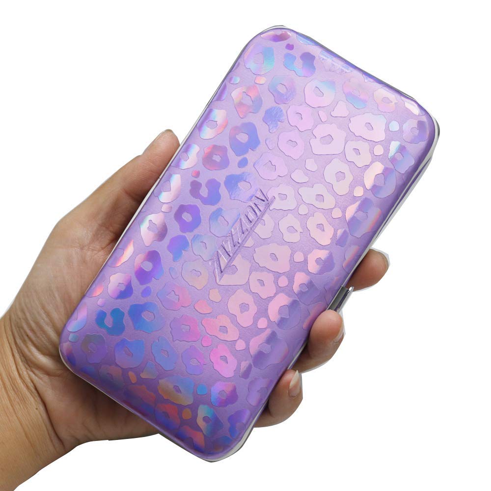 ZIZZON Nail Clippers Kit Manicure Pedicure Set with Holographic Case(Purple) Beauty & Personal Care ZIZZON