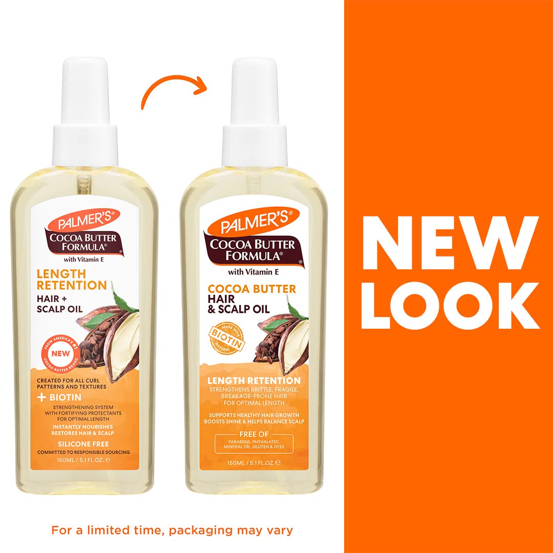 Palmer's Cocoa Butter & Biotin Length Retention Hair and Scalp Oil, 5.1 Ounce (Packaging May Vary) Beauty & Personal Care Palmer's