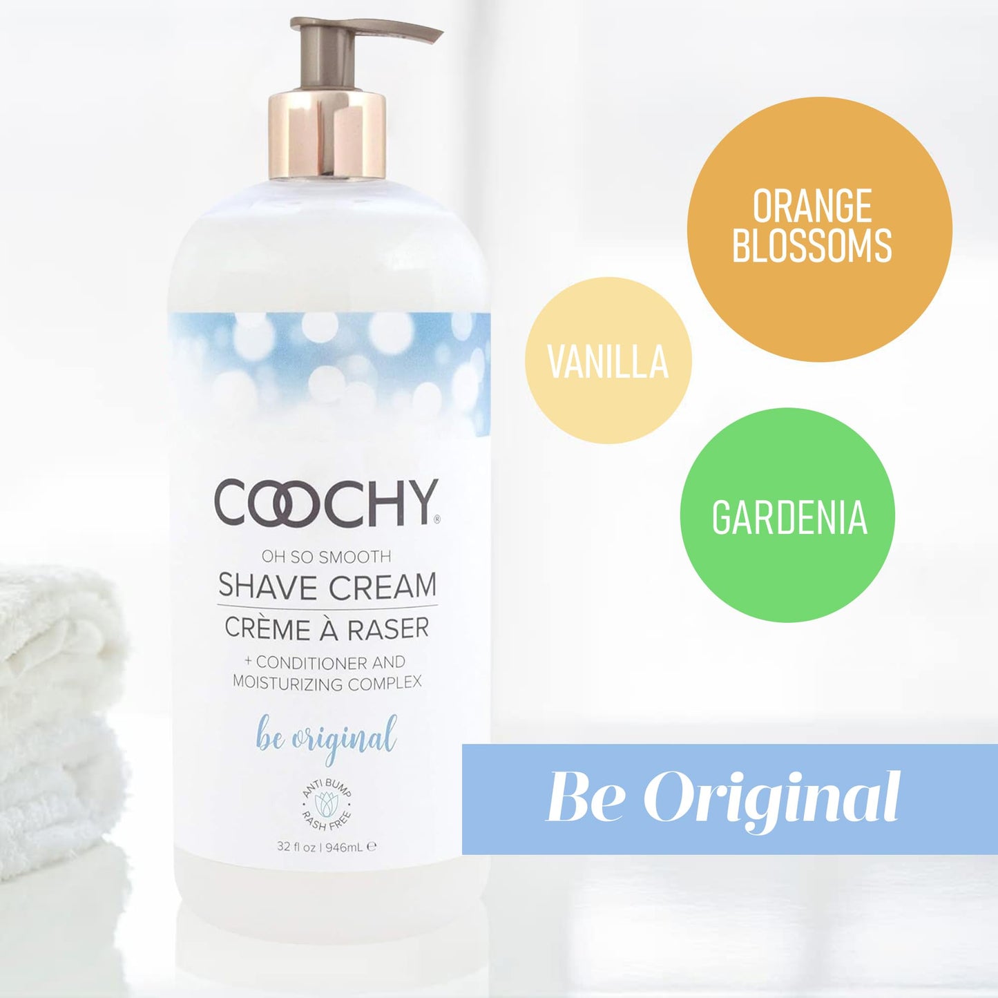 Coochy Intimate Shaving Cream - Shave Conditioner & Moisturizer for Face & Body - Ideal for Sensitive Skin Care, Anti-Bump - Be Original, 32 oz Beauty and Personal Care Coochy