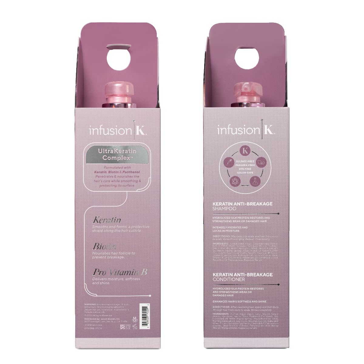 Infusion K Keratin Anti-Breakage Shampoo & Conditioner with UltraKeratin Complex | Hydrates & Strengthens | Enhances Softness & Shine | Color Safe | Beauty & Personal Care Infusion K