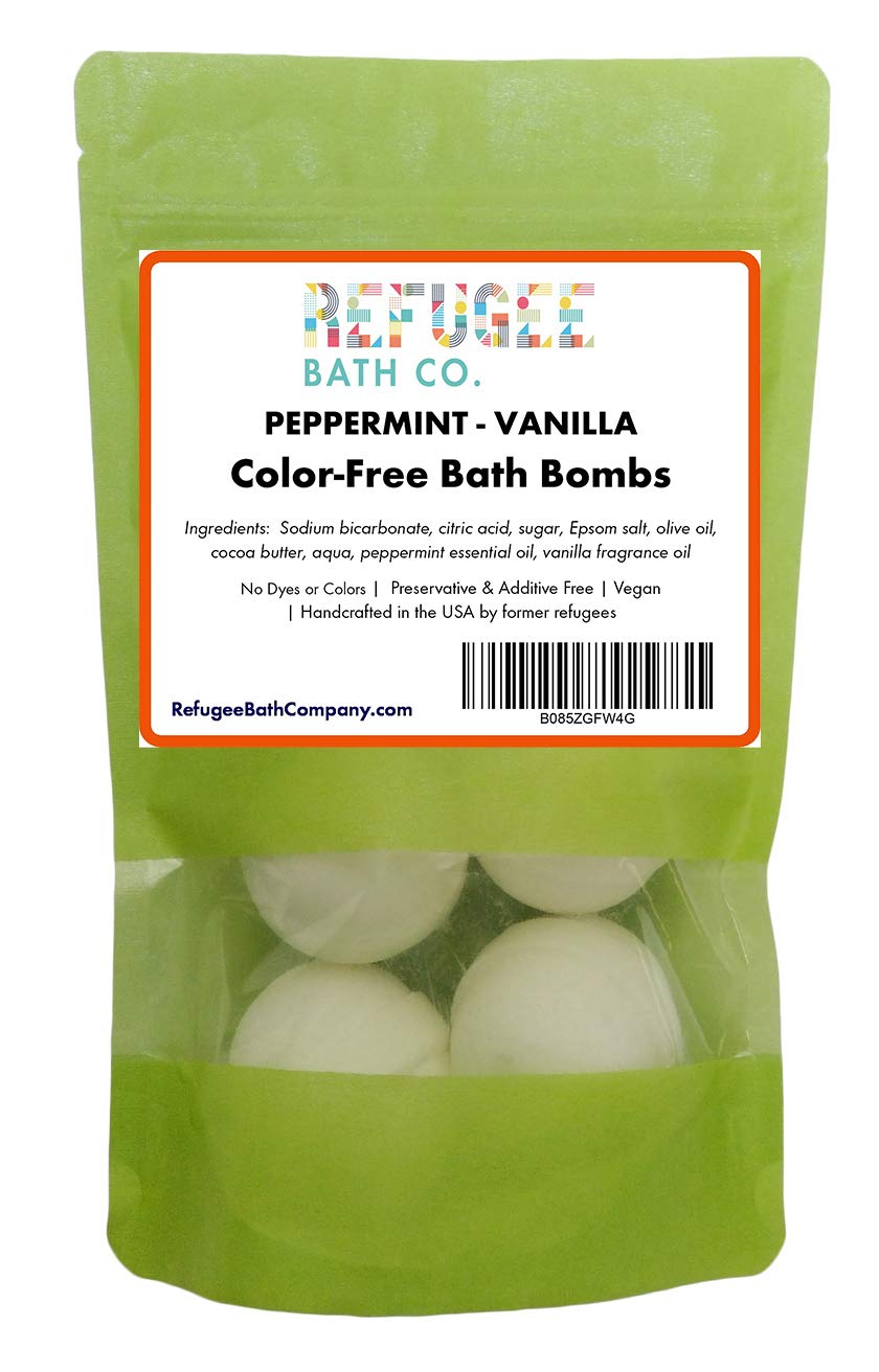 Color-Free Bath Bombs 7 Pack | 2.5 oz. Each | Cocoa Butter and Plant-Based Ingredients with No Dyes of Any Kind | Support Refugee Employment in USA… Beauty & Personal Care Refugee Bath Co.