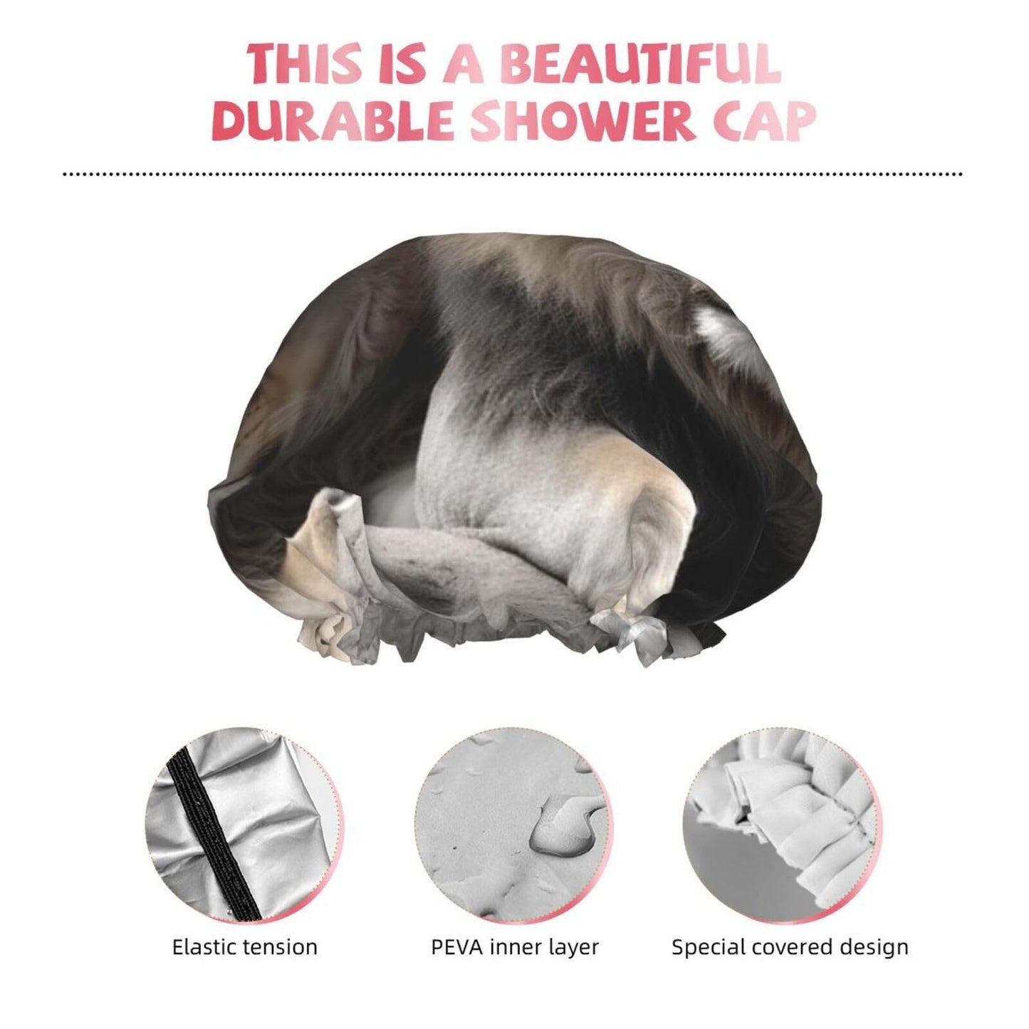 Male and Female Lions Shower Cap for Women Men Large Reusable Shower Bonnet Double-Layer Waterproof Bath Caps Elastic Band Hair Hat for All Beauty and Personal Care BWLHJKE