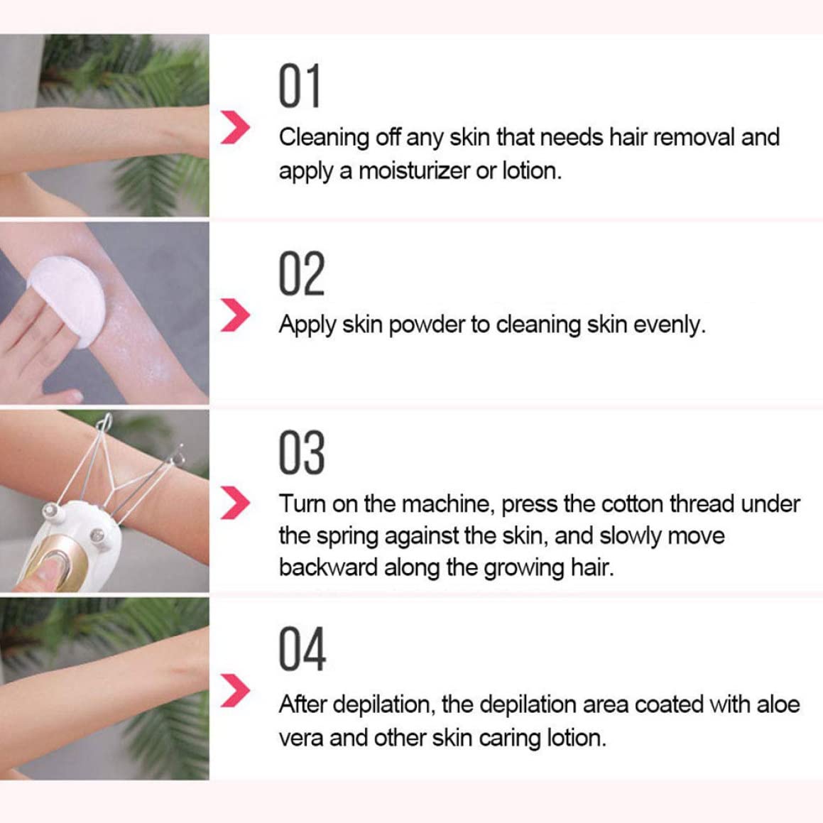 Electric Hair Remover Body Facial Threading Epilator with Cotton Thread Hair Shaver Golden. Beauty and Personal Care Eioflia