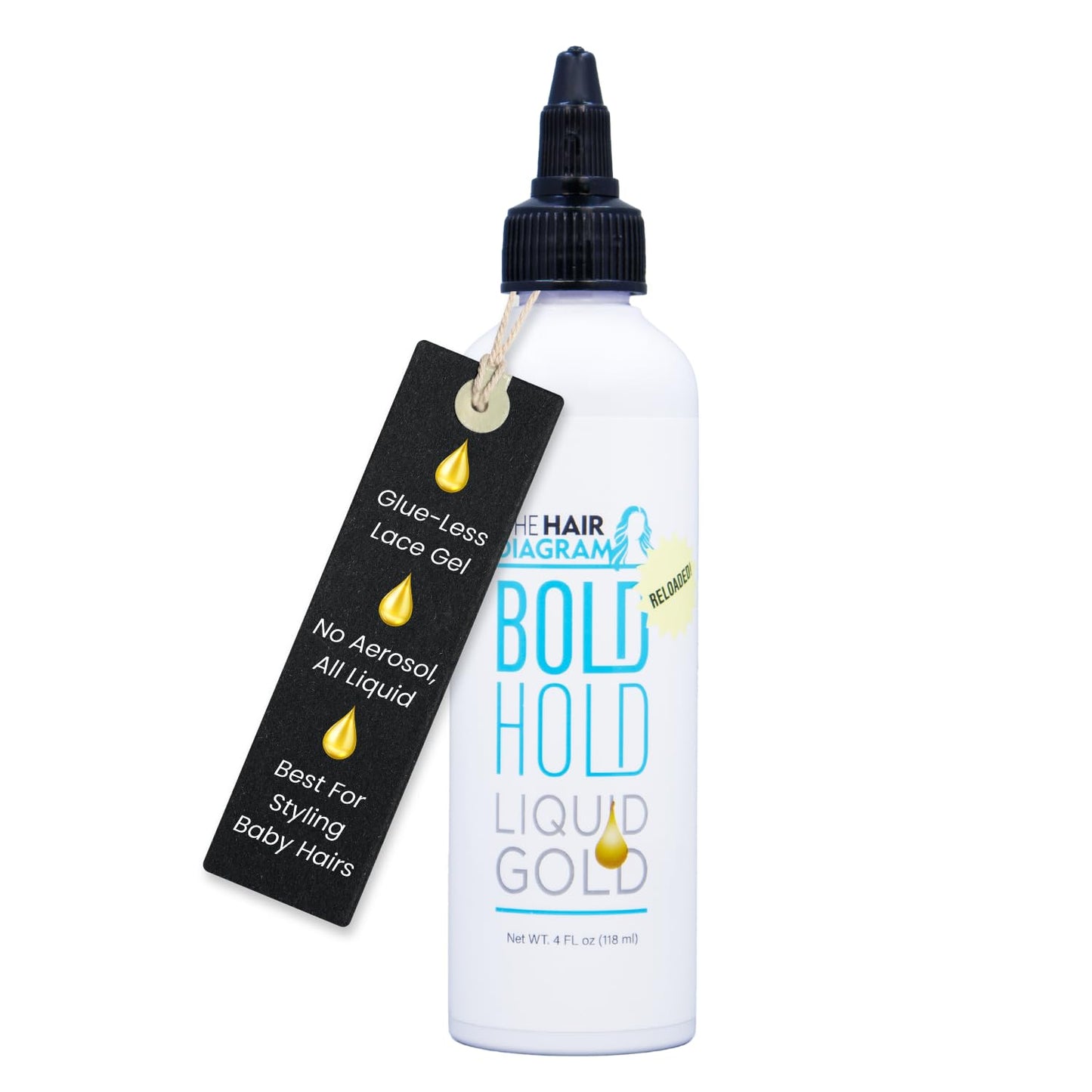 The Hair Diagram - Bold Hold Liquid Gold Reloaded - Glueless Lace Gel - Temporary Hold for Wigs and Hair Systems - Styling Agent for Baby Hairs - Non Beauty & Personal Care The Hair Diagram