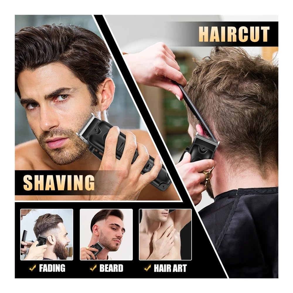 EWKYLSEM Razors Three-Piece Professional Home Hair Cutting Machine, USB Charging Cordless Hair Clipper, Men's Hair Trimmer, Men's Razor Beauty and Personal Care EWKYLSEM