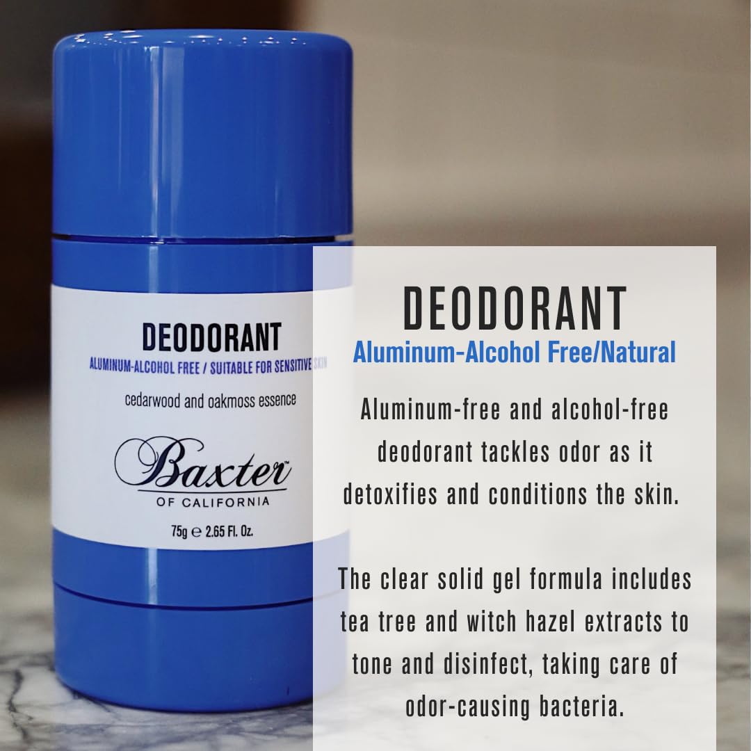 Baxter of California Deodorant, Aluminum & Alcohol-Free Clear Stick, Cedarwood and Oakmoss Essence, 2.65 Ounce Beauty and Personal Care Baxter of California