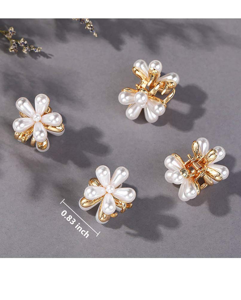 Mini Pearl Hair Barrettes for Women Girls, 10pcs Sweet Artificial Pearl Hair Clips, Flower Pins Clips for Party Wedding Daily Beauty & Personal Care Toolzeen