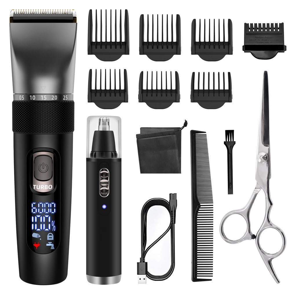 GLESVOWIO Hair Clippers for Men Professional Hair Clipper Set Multifunction Haircut for Men Stainless Steel Blade Hair Trimmer Nose Hair Trimmer Beard Beauty and Personal Care GLESVOWIO