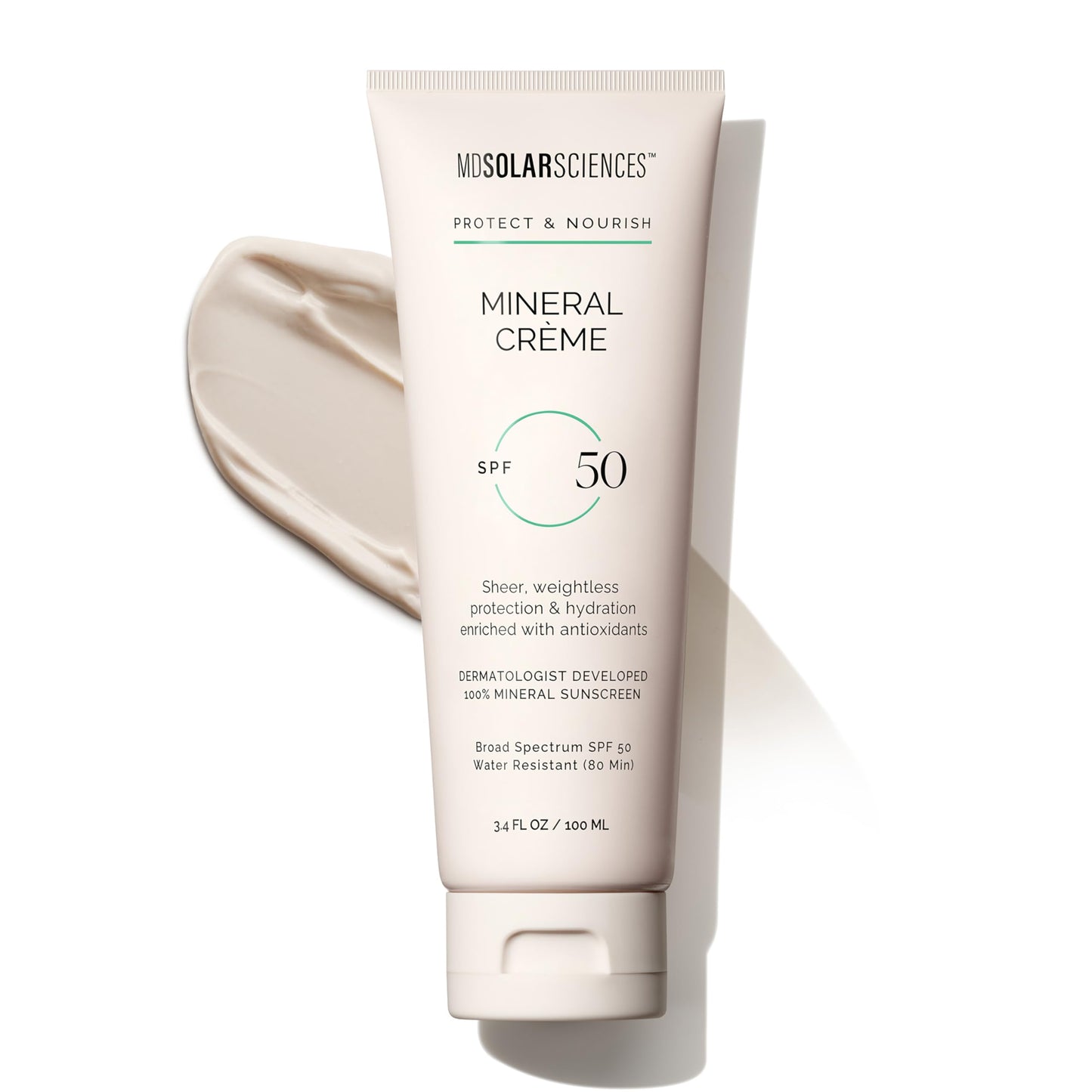 MDSolarSciences Mineral Crème Sunscreen SPF 50 | Water-Resistant Broad Spectrum UV Protection | Zinc Oxide Formula with Antioxidants | No White Cast Beauty & Personal Care MDSolarSciences