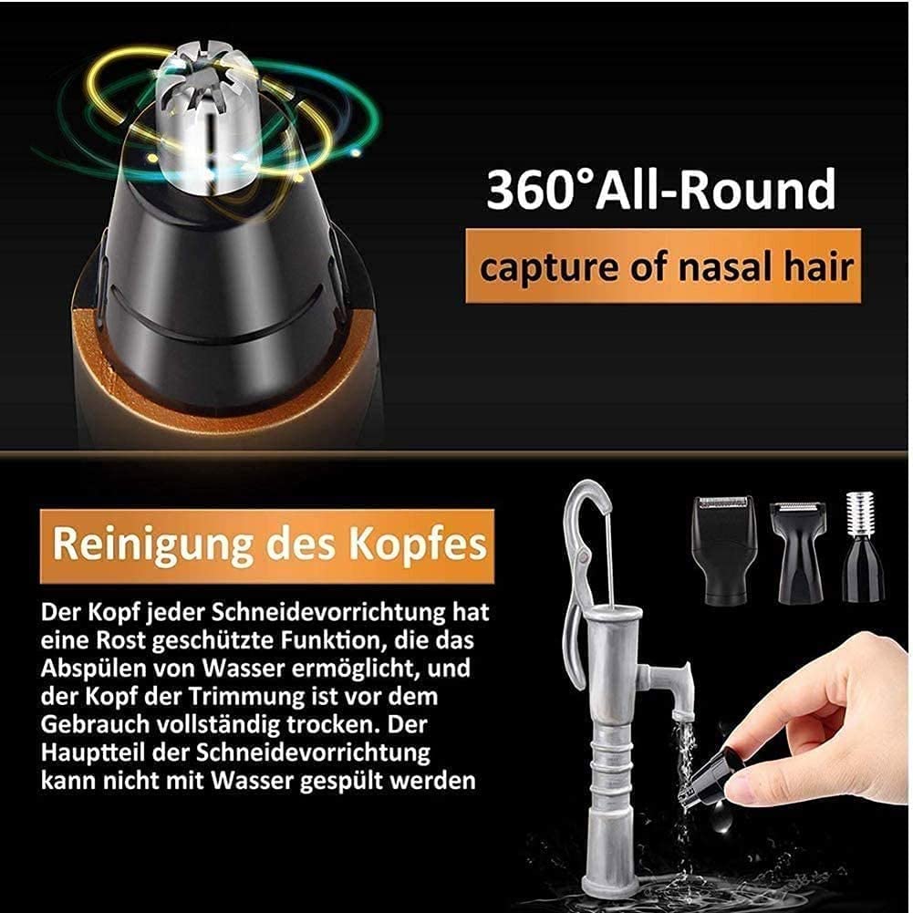 LEONYS 4 in 1 Nose and Ear Hair Trimmer, USB Rechargeable Nose Hair Trimmer for Men and Women, Waterproof, Easy Cleaning, Stainless Steel and Dual Beauty and Personal Care LEONYS