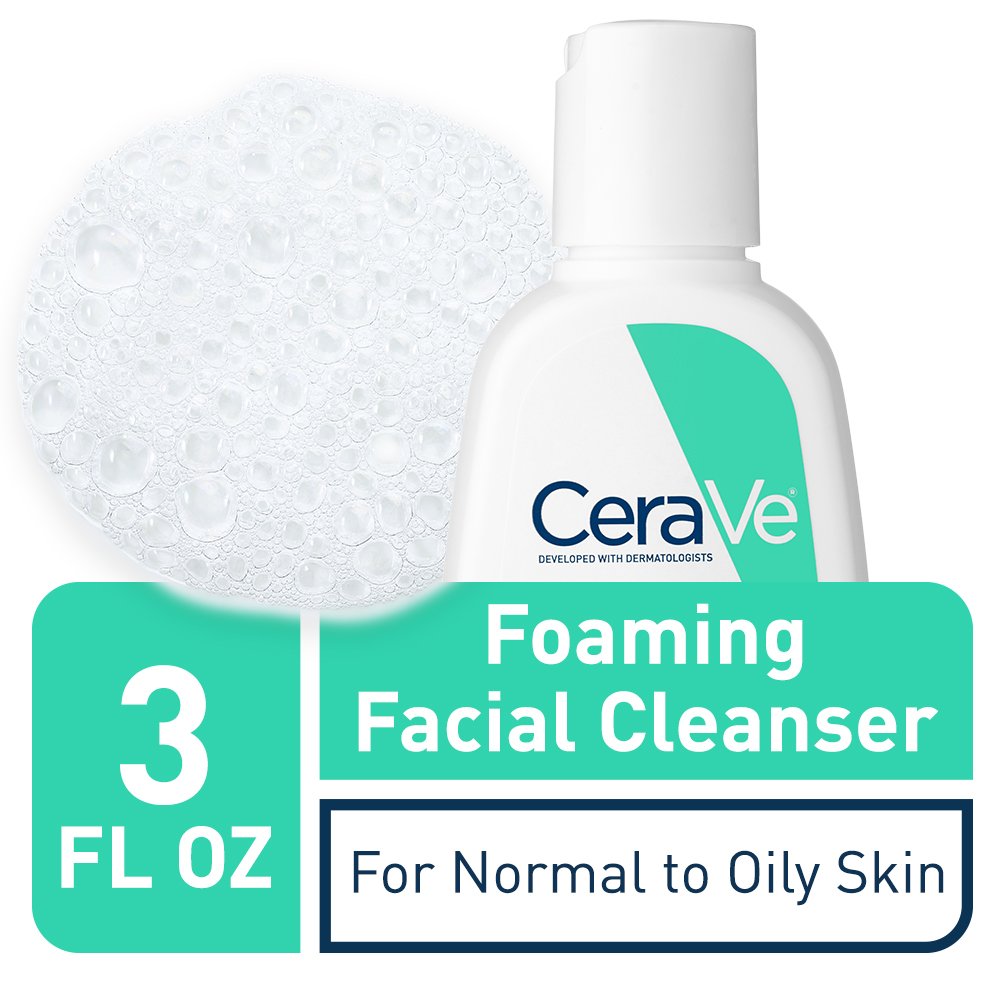 CeraVe Foaming Facial Cleanser Travel Size Face Wash, Normal to Oily Skin, 3 Fl Oz Beauty & Personal Care CeraVe