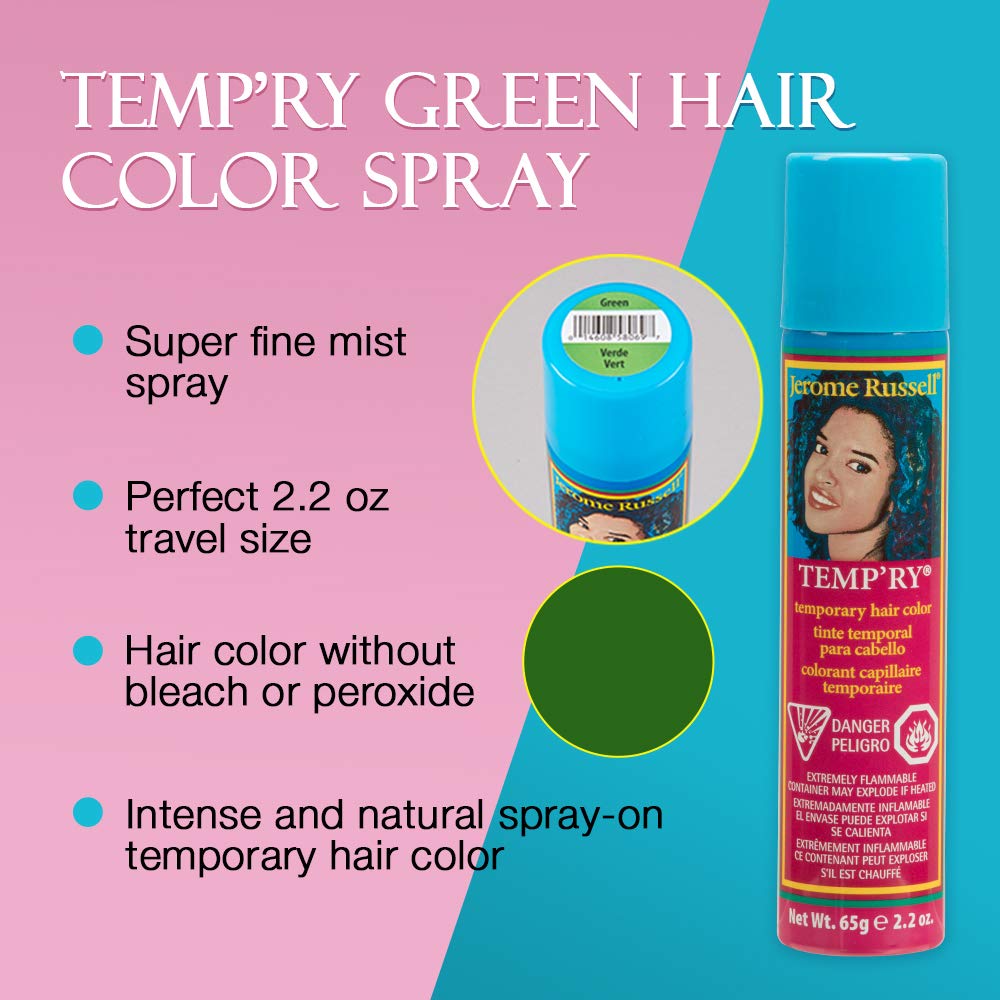 Jerome Russell Temp'Ry Spray-On Green Hair Color, 2.2Oz X 3 Pack Beauty & Personal Care Jerome Russell