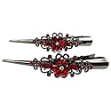 Large Retro Metal Hair Clips Flower Duck Bill Clips Rhinestone Hair Barrettes with Teeth Hair Pins Hair Slide Stylish for Women Girl Hair Jewelry Beauty & Personal Care DAONACO
