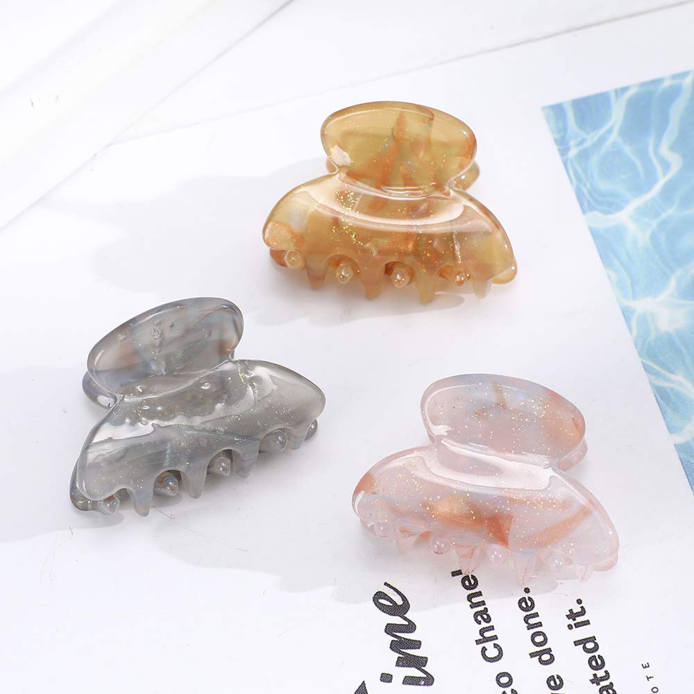 Claw Jaw Clips 12PCS Small for Thin Hair Styling Accessories Classic Clamp for Women Girls (Sequins) Beauty & Personal Care Molans