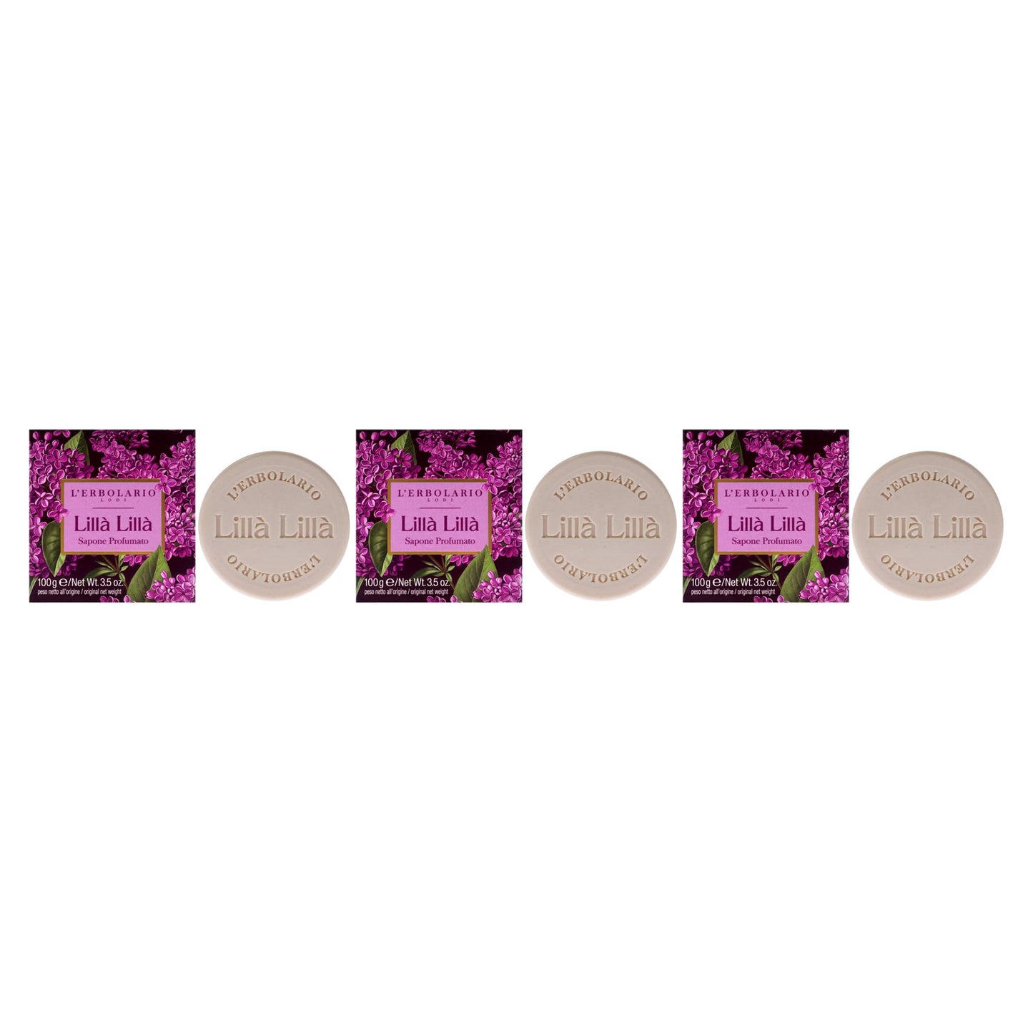 Perfumed Soap - Lilac Lila - Pack of 3 by LErbolario for Unisex - 3.5 oz Soap Beauty & Personal Care L'Erbolario