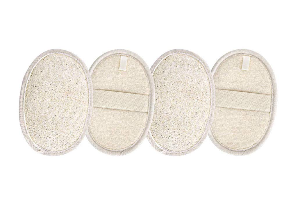AKOAK 4 Pcs Natural Loofah Toilet Bath Exfoliating Bath Towel Environmentally Friendly Bath Loofah Sponge Mat Beauty and Personal Care AKOAK