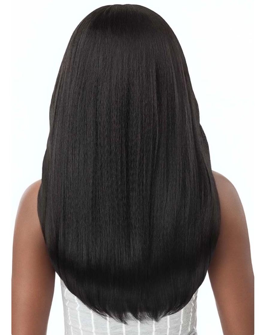 Outre Big Beautiful Human Hair Blend U Part Cap Leave Out Wig DOMINICAN BLOWOUT 22" (NBLK)