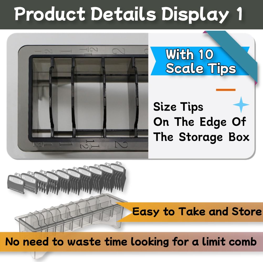 HuGuWdy Clipper Guard Holder?Clipper Holder with 10 Slots Barber Accessories Barber Supplies Professional Organizer Hair Clipper Guards Set Fits Beauty and Personal Care HuGuWdy
